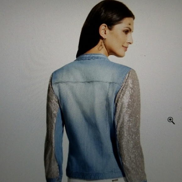 Chico's Jackets & Blazers - New! Chicos denim jacket spectacular sequin